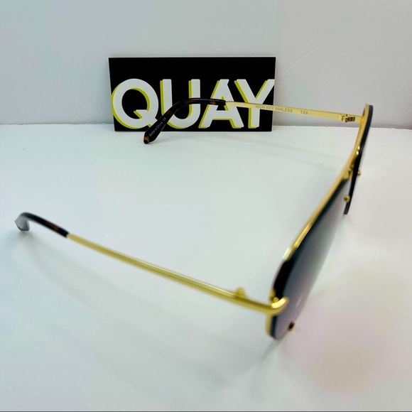 Quay Australia High Key Gold/Navy-Pink Fade Rimless Sunnies ID:52761 - Picture 4 of 8